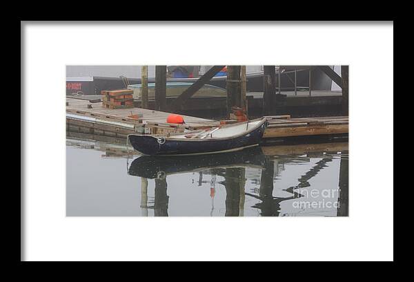 Row Boat Framed Print featuring the photograph Row boat in a Mist by Lennie Malvone