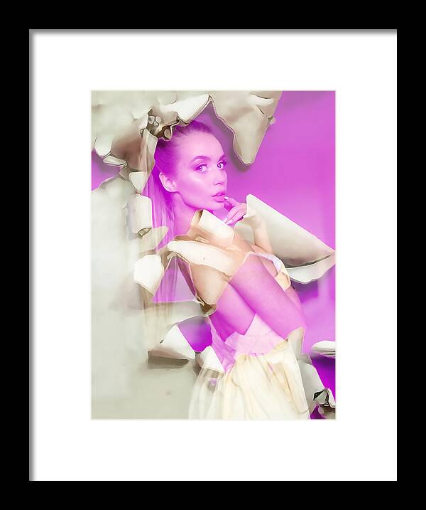 Model Framed Print featuring the mixed media Roxy by Marvin Blaine