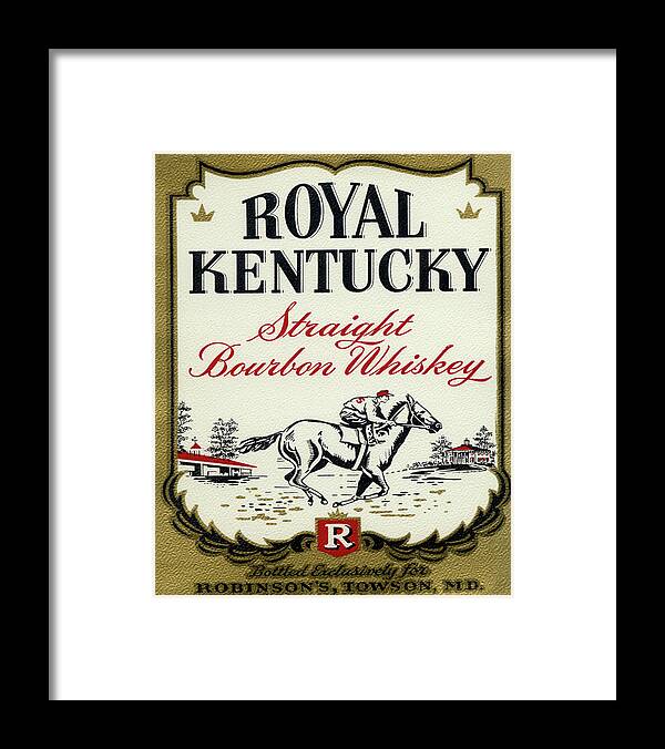 Vintage Framed Print featuring the drawing Royal Kentucky Straight Bourbon Whiskey by Vintage Drinks Posters