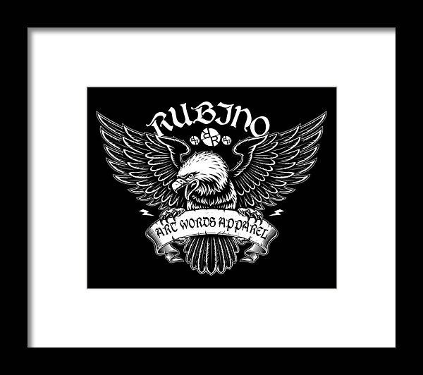 Art Framed Print featuring the painting Rubino Brand Angel Logo Eagle Bird by Tony Rubino