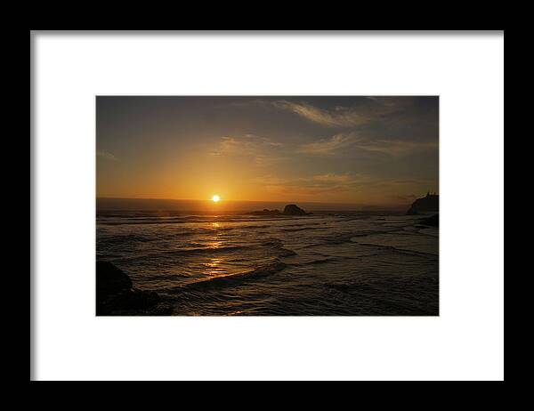 Sunset Framed Print featuring the photograph Ruby beach sunset by Jeff Swan