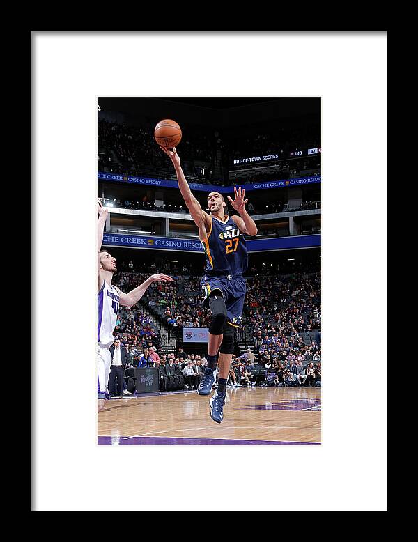 Nba Pro Basketball Framed Print featuring the photograph Rudy Gobert by Rocky Widner