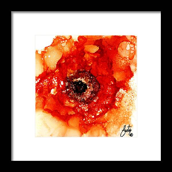 Ruffled Orange Rose Framed Print featuring the painting Ruffled Orange Rose by Daniela Easter