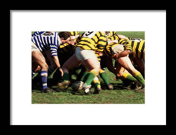 People Framed Print featuring the photograph Rugby Scrumdown by Vital Pictures