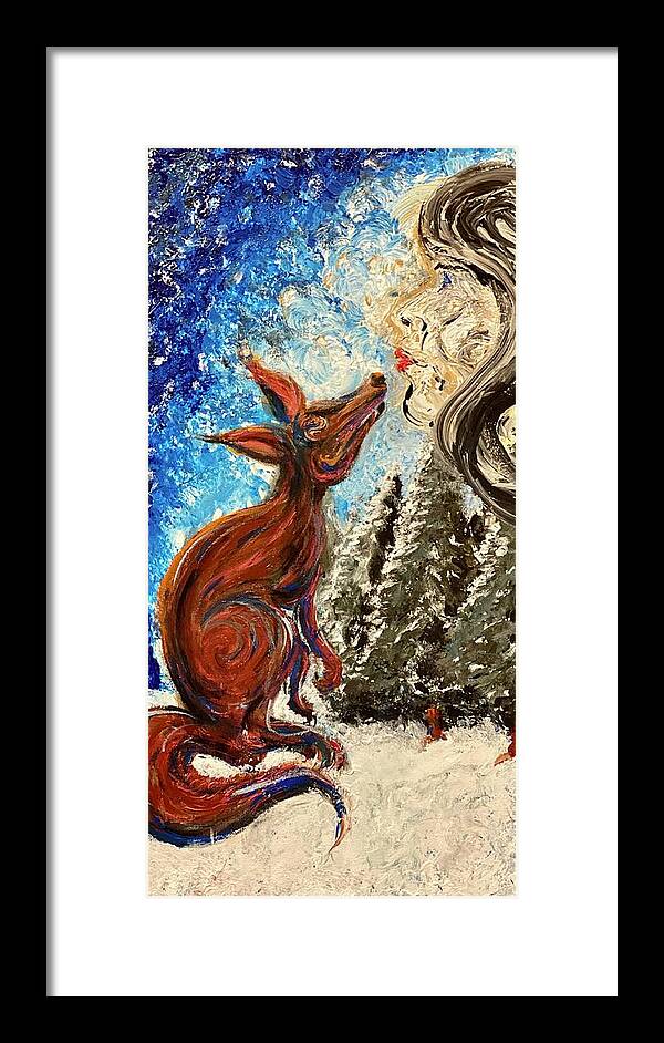 Animals Framed Print featuring the painting Run with the Fox by Bethany Beeler