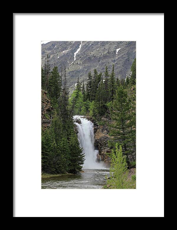 Running Eagle Falls Framed Print featuring the photograph Running Eagle Falls - Glacier National Park by Richard Krebs