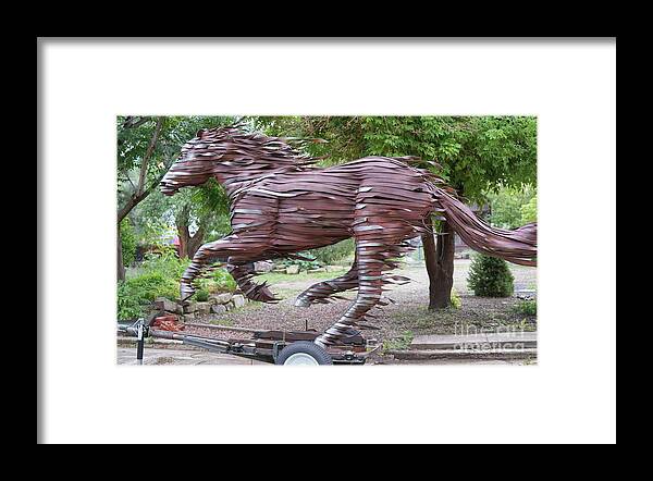 Horse Framed Print featuring the sculpture Running Horse by Hans Droog