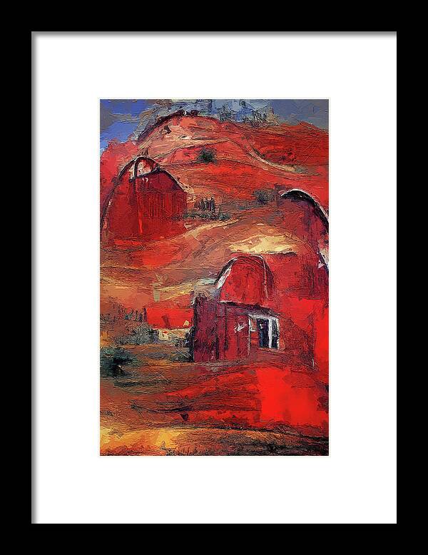 Rural Red Framed Print featuring the painting Rural Red by Dan Sproul