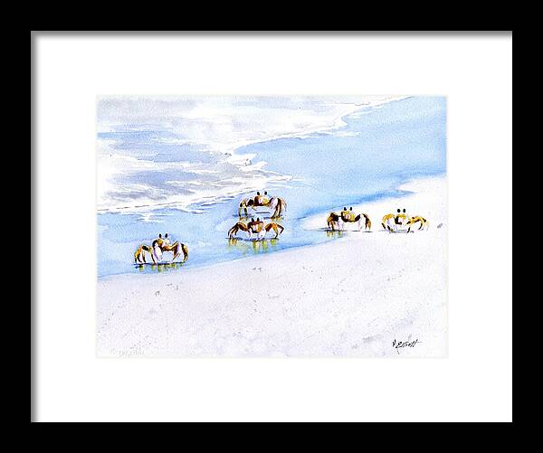 Beach Framed Print featuring the painting Rush Hour on the Beach by Marsha Elliott