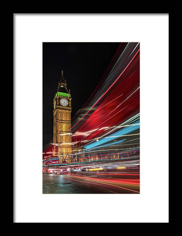 Big Ben Framed Print featuring the photograph Rush Hour Chaos by Linda Villers