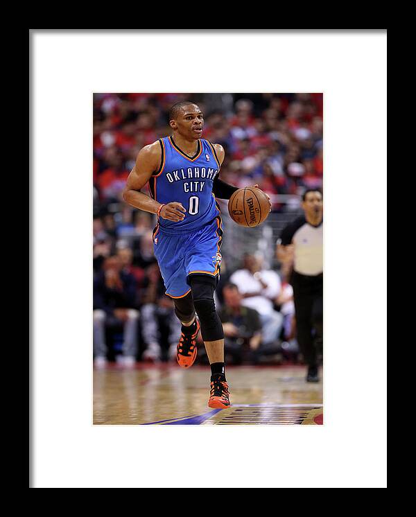 Playoffs Framed Print featuring the photograph Russell Westbrook by Stephen Dunn
