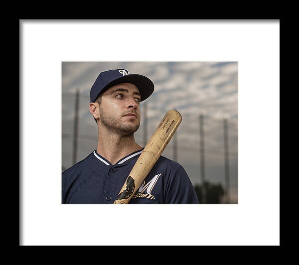 Media Day Framed Print featuring the photograph Ryan Braun by Rob Tringali