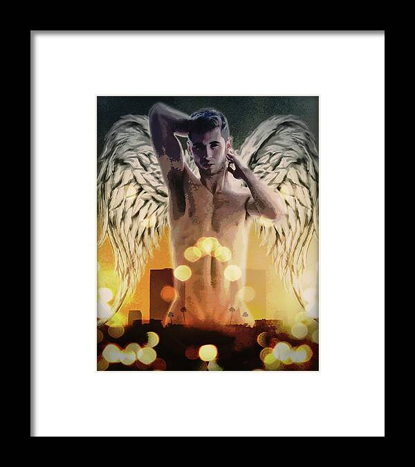 Queer Framed Print featuring the digital art City of Angels - Sunrise by John Waiblinger