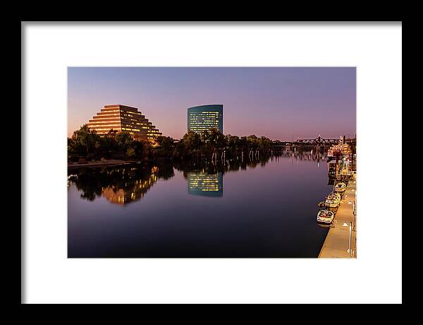 Sunset Framed Print featuring the photograph Sacramento Riverfront Sunset by Gary Geddes
