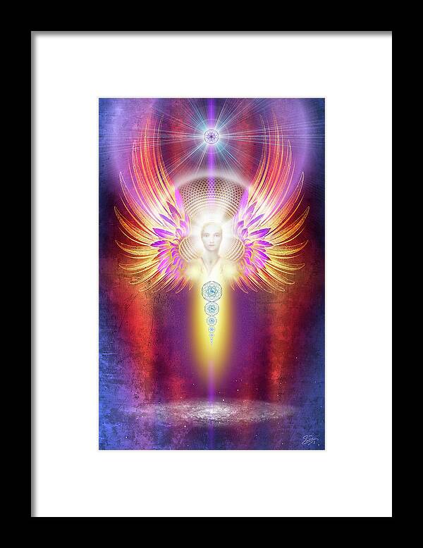 Sacred Angel Framed Print featuring the digital art Sacred Angel 10 by Endre Balogh