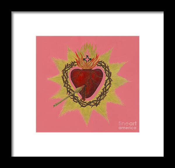 Heart Framed Print featuring the painting Sacred Heart by Sacred Heart Holdings LLC