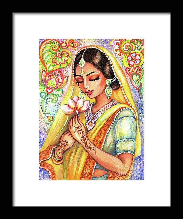 Praying Woman Framed Print featuring the painting Sacred Wish by Eva Campbell