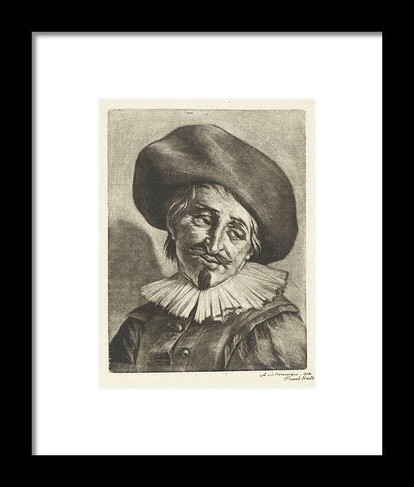 Vintage Framed Print featuring the painting Sad man, Aert Schouman, after Frans Hals, 1720 by MotionAge Designs