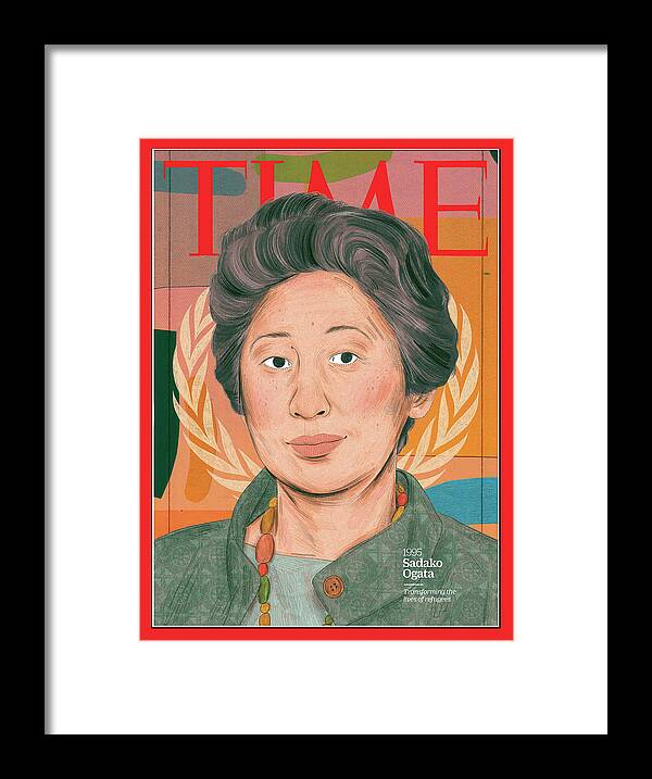 Time Framed Print featuring the photograph Sadako Ogata, 1995 by Illustration by Manjit Thapp for TIME