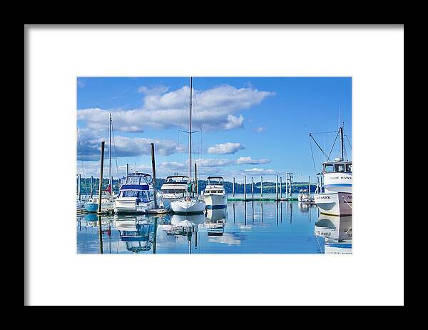 Boats Framed Print featuring the photograph Safe Harbor by Bill TALICH