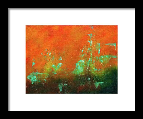 Abstract Framed Print featuring the painting Safe Harbor by Lee Beuther