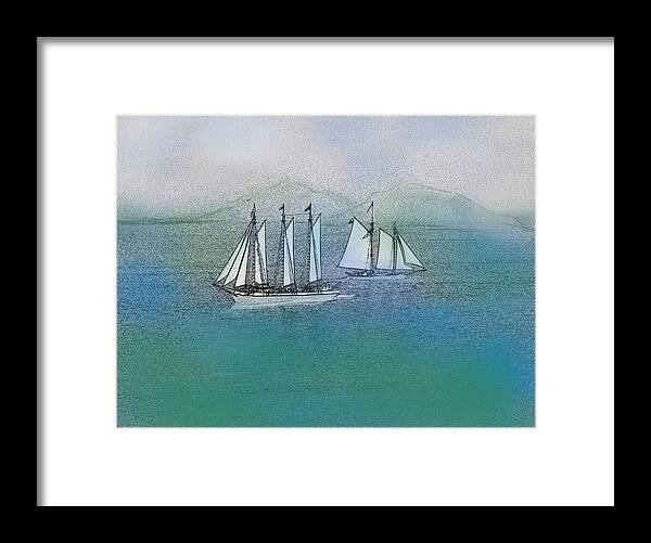 Photograph Framed Print featuring the photograph Sail away by Jean Evans