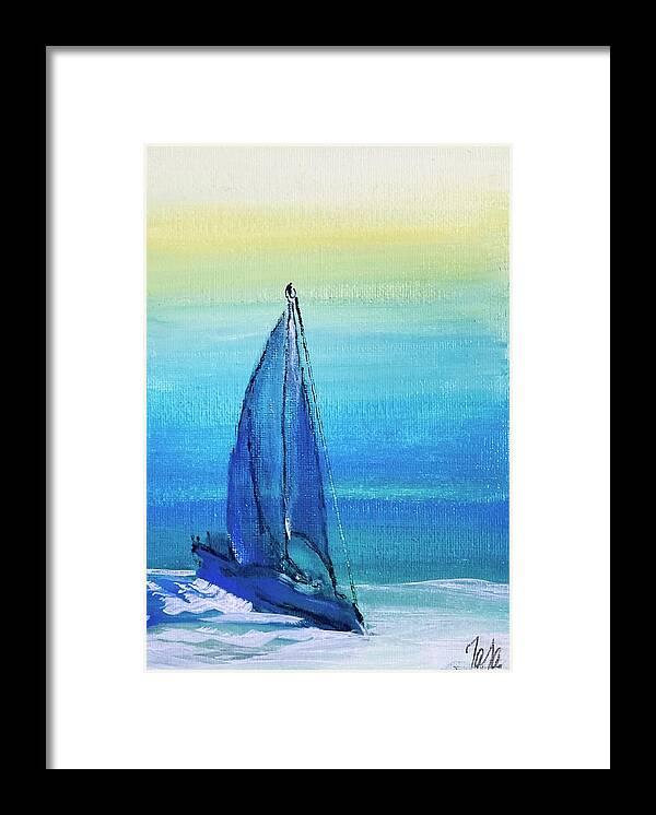 Sailboat Framed Print featuring the painting Sail Away by Tara Strange Dunbar