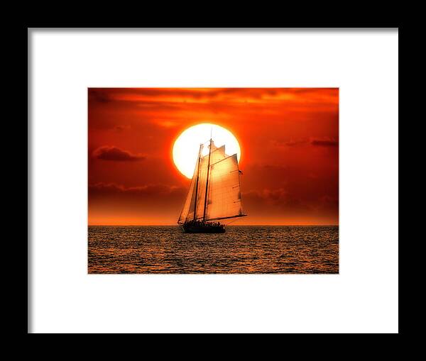  Framed Print featuring the photograph Sailboat at Sunset by Jack Wilson