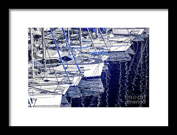 Sailboat Bow Framed Print featuring the photograph Sailboat Bow Infrared in Marseille by John Rizzuto