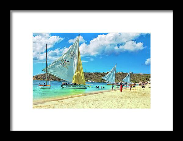 Sailing Framed Print featuring the photograph Sailboat Race Day in Anguilla by Ola Allen