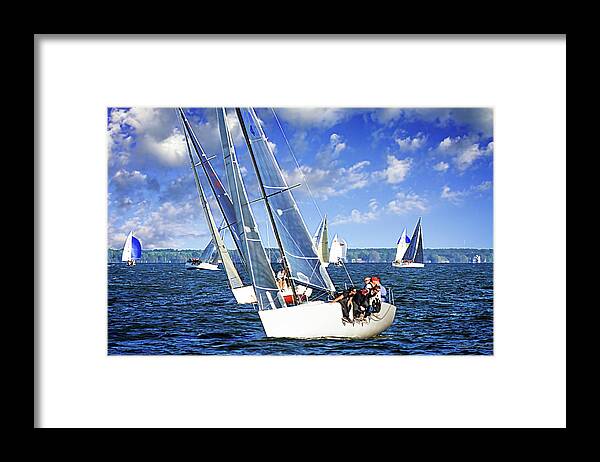 Color Framed Print featuring the photograph Sailing Away 2 by Alan Hausenflock