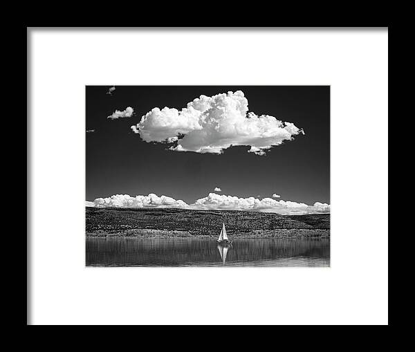 Cochiti Framed Print featuring the photograph Sailing Cochiti Lake New Mexico by Mary Lee Dereske