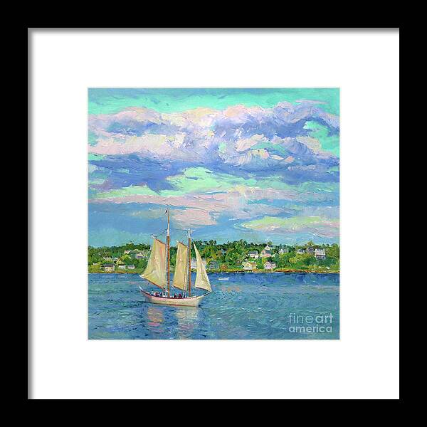 Gloucester Harbor Framed Print featuring the painting Sailing Gloucester Harbor by John McCormick