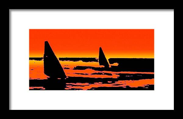 Sailiing Framed Print featuring the photograph Sailing In Paradise - Silhouette by VIVA Anderson