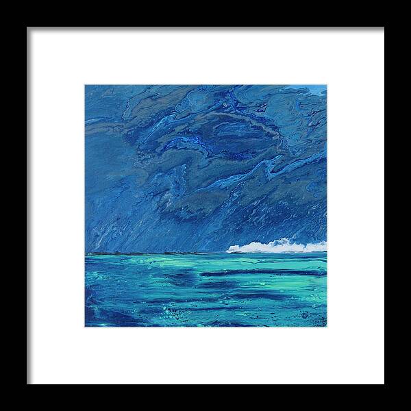 Seascape Framed Print featuring the painting Sailor Take Warning by Steve Shaw