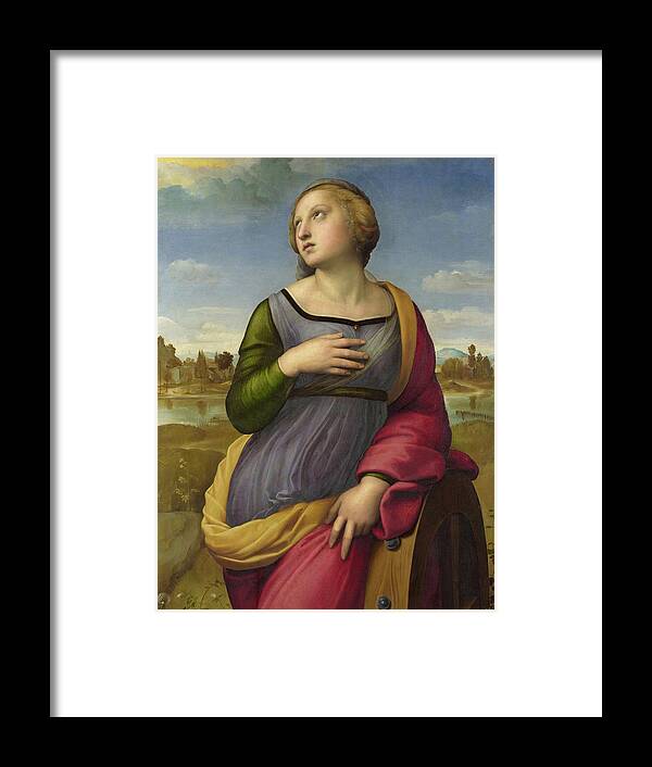 Raphael Framed Print featuring the painting Saint Catherine of Alexandria, 1507 by Raphael