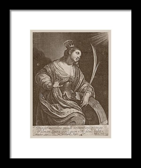 Charles David Framed Print featuring the drawing Saint Catherine of Alexandria by Charles David
