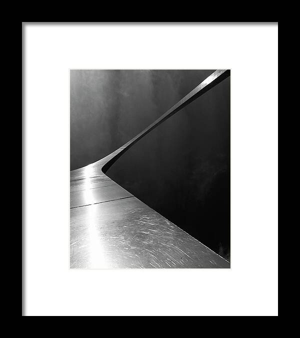 Saint Louis Arch Photo Framed Print featuring the photograph Saint Louis Arch Missouri Abstract Black and White by Bob Pardue