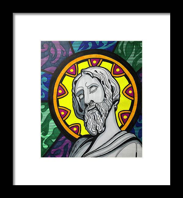 Saint Philip Framed Print featuring the drawing Saint Philip by Creative Spirit