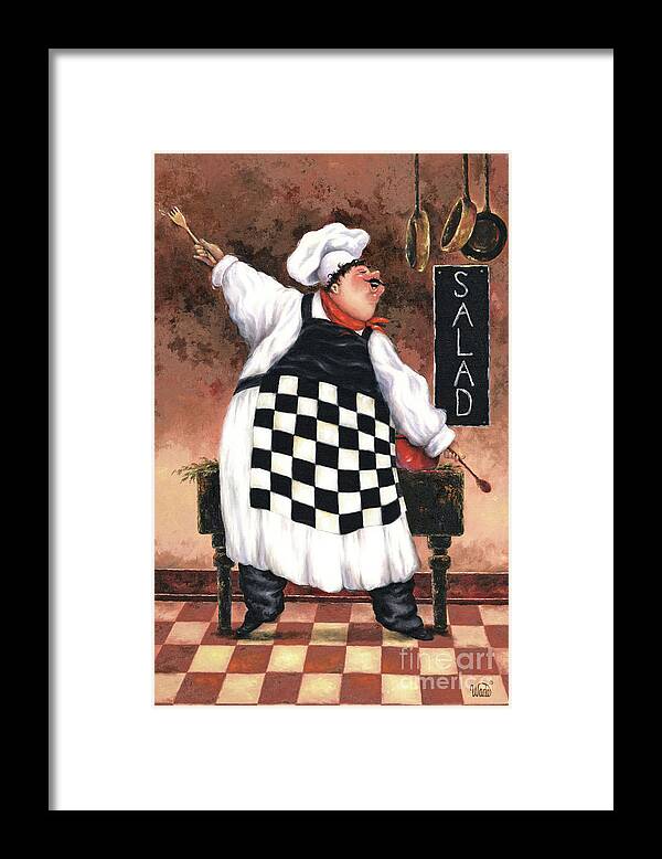 Chefs Framed Print featuring the painting Salad Chef by Vickie Wade
