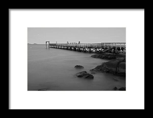 Salem Framed Print featuring the photograph Salem Willow Pier Salem Massachusetts Black and White by Toby McGuire