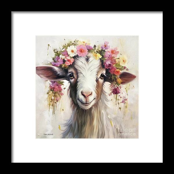 Goat Framed Print featuring the painting Sally Mae by Tina LeCour