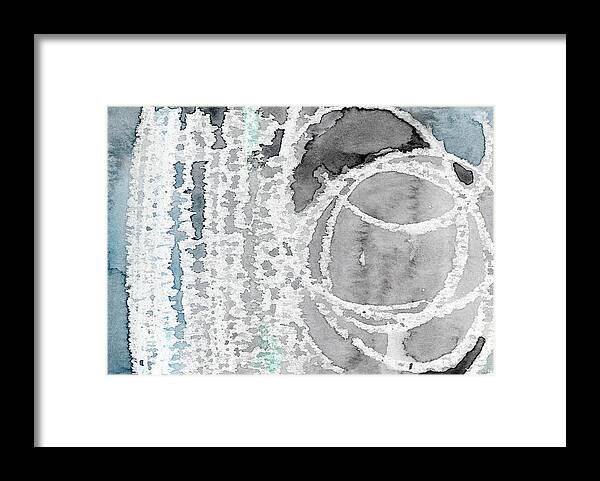 Abstract Framed Print featuring the mixed media Saltwater 2 Wide- Art by Linda Woods by Linda Woods