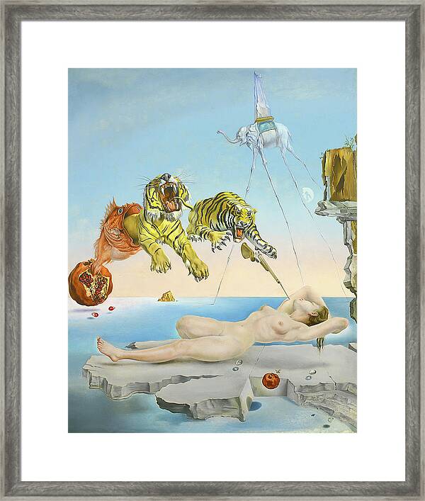 Dream caused by The Flight of Bee Paint By Salvador Dali REPRINT ON  Canvas Art 