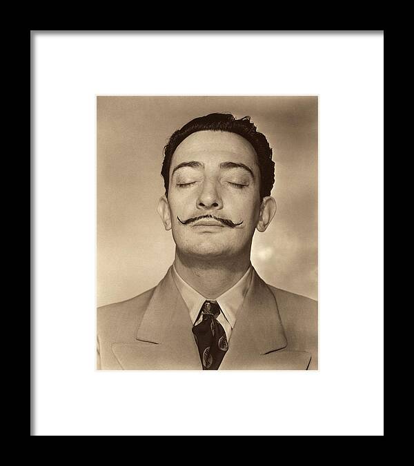 Portrait Framed Print featuring the photograph Salvador Dali With Eyes Closed by Horst P Horst