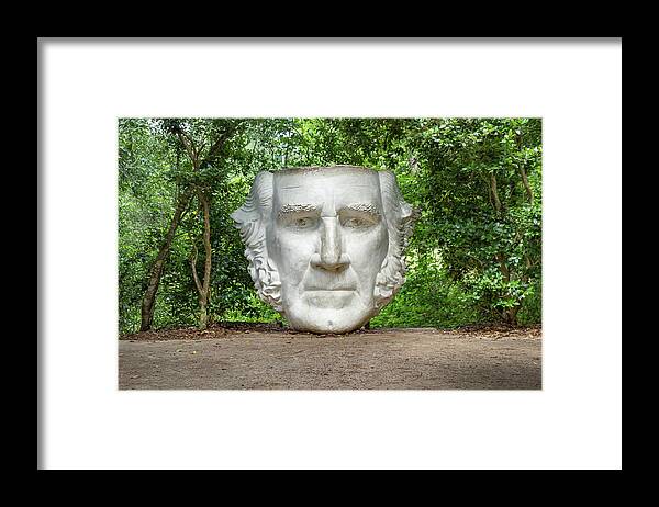 Huntsville Framed Print featuring the photograph Sam Houston Head Statue by Tim Stanley