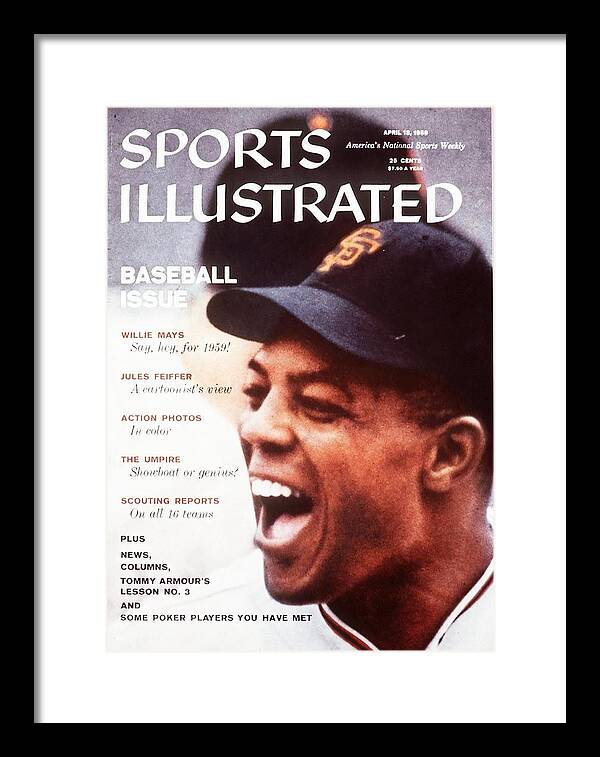 Magazine Cover Framed Print featuring the photograph San Francisco Giants Willie Mays Sports Illustrated Cover by Sports Illustrated