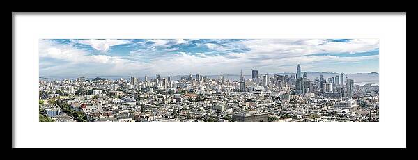 Panorama; Rudy Wilms; Veerle Lievens; California; San Francisco; Corona Heights; Www.rudywilms.com; Www.rudywilms.photography Framed Print featuring the photograph San Francisco Panorama, Corona Heights by Rudy Wilms