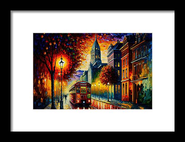 San Framed Print featuring the painting San Francisco Streets, 03 by AM FineArtPrints