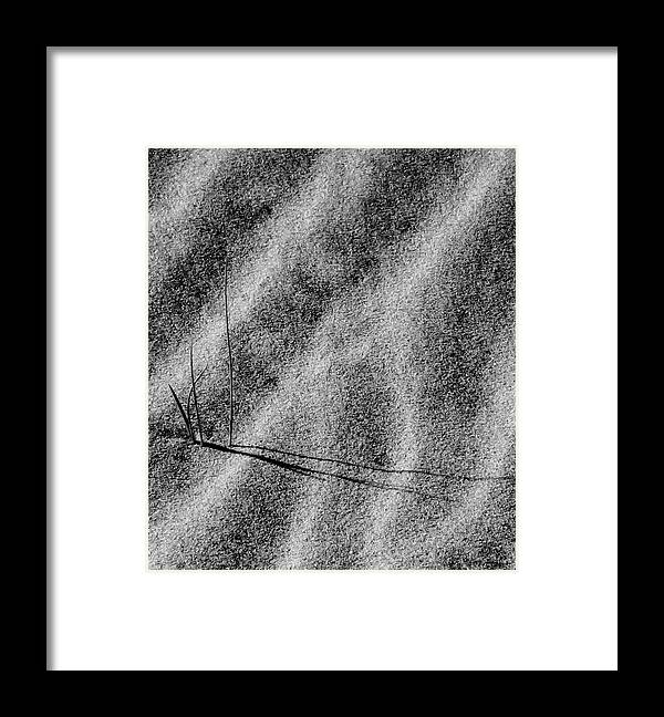 Black Framed Print featuring the photograph Sand and Shadows by Cathy Kovarik